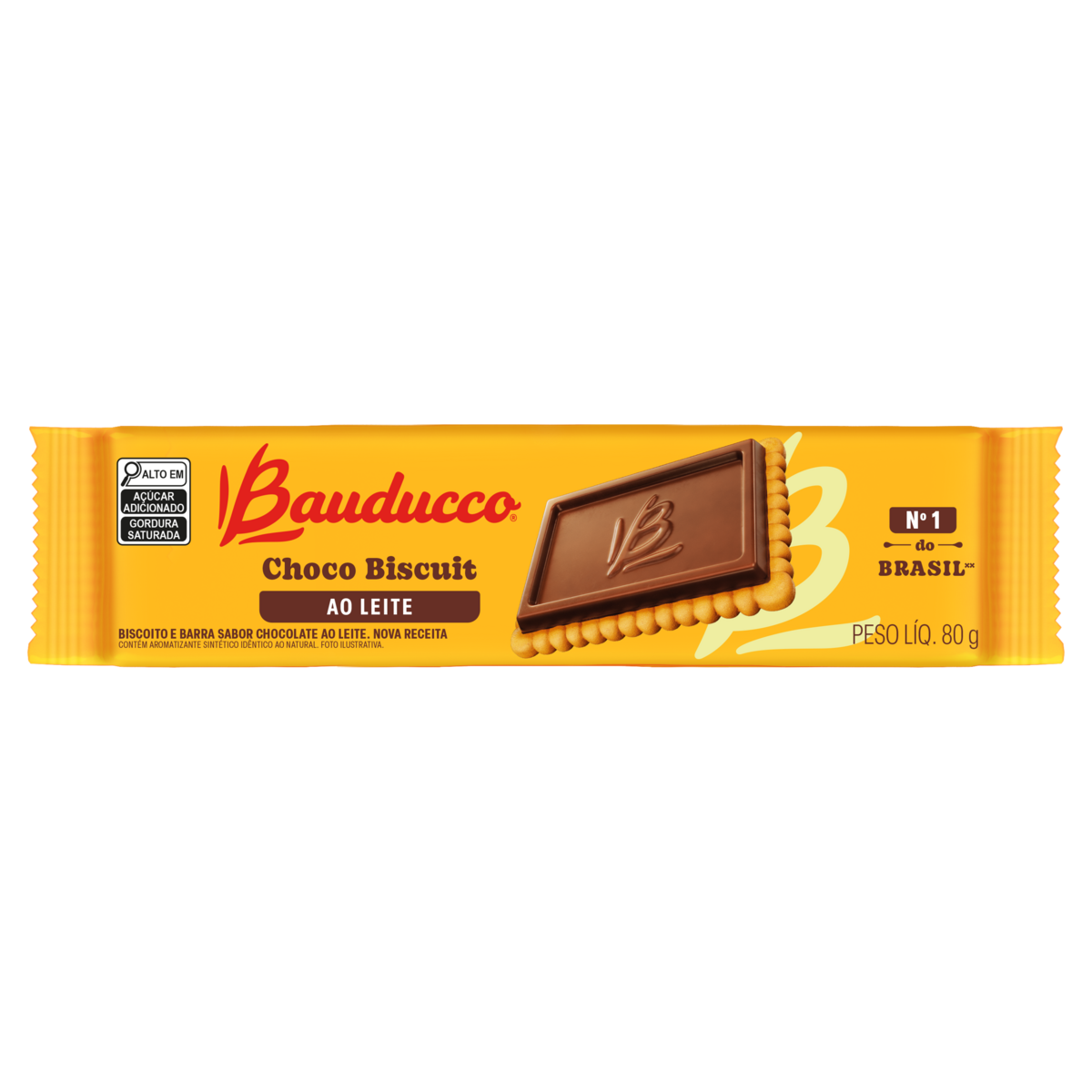 Biscoito Chocolate ao Leite Bauducco Choco Biscuit Pacote 80g