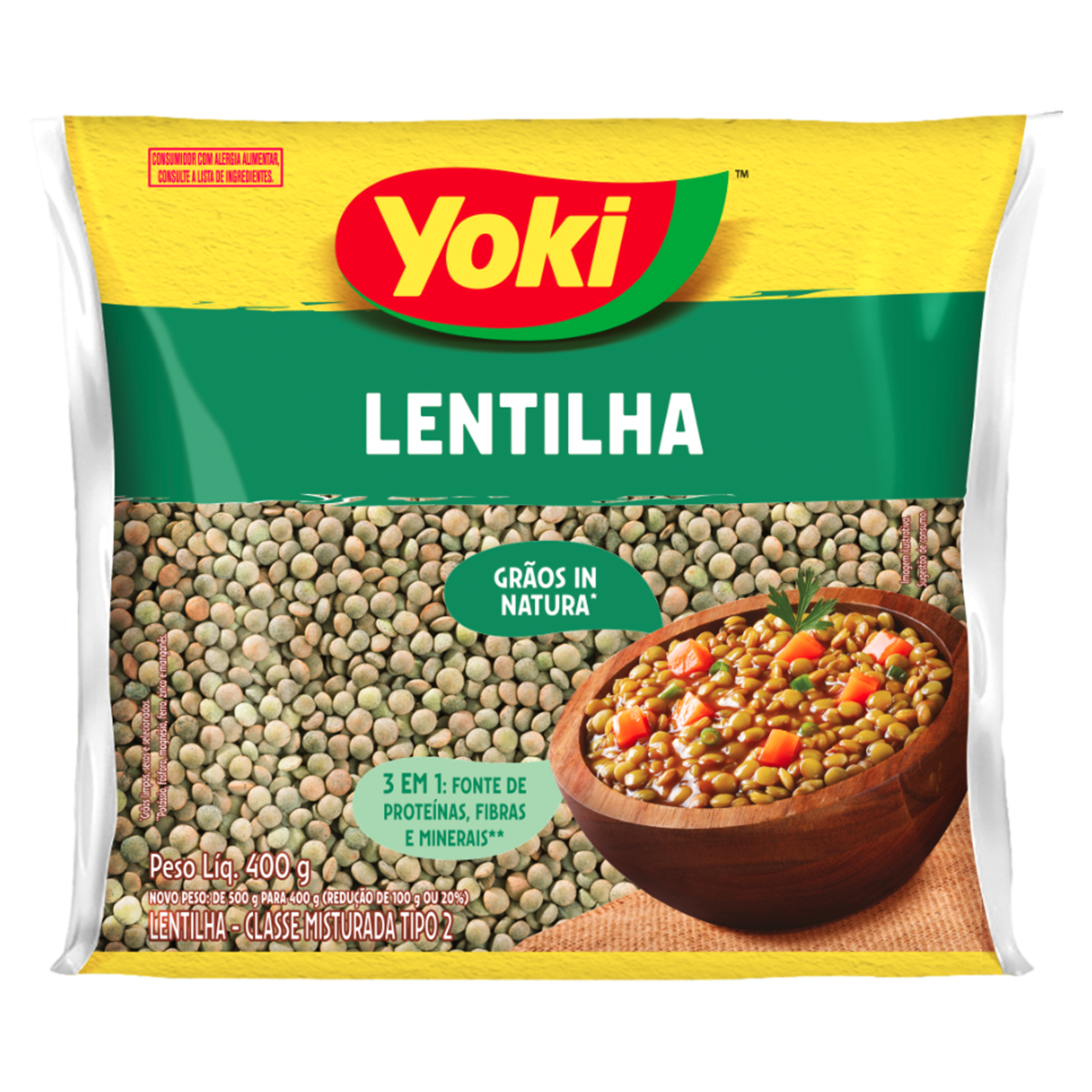 Lentilha Tipo 2 Yoki Pacote 400g