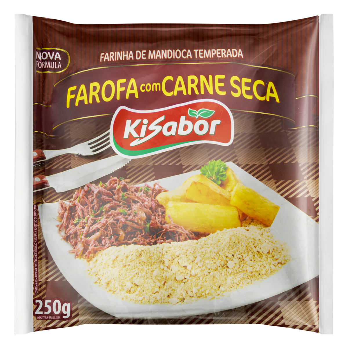 Farofa de Mandioca Carne-Seca Kisabor Pacote 250g