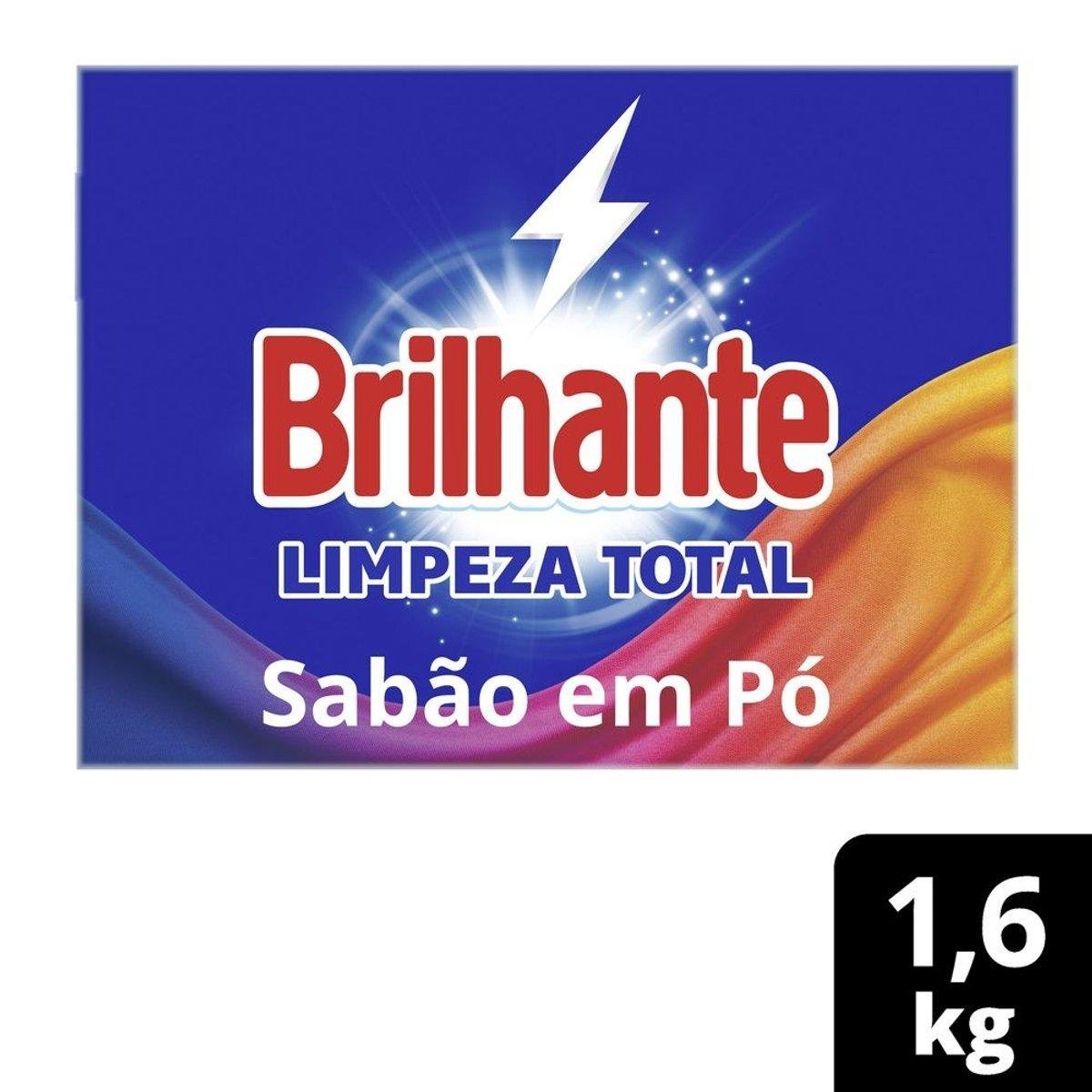 Lava-Roupas Pó Roupas Brancas e Coloridas Brilhante Limpeza Total Caixa 1,6kg