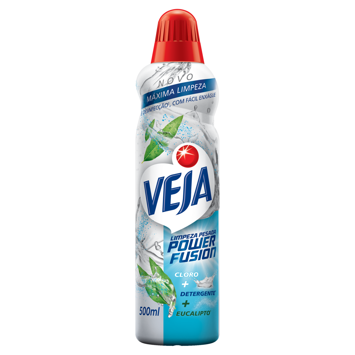 Limpador Limpeza Pesada com Cloro e Detergente Eucalipto Veja Power Fusion Frasco 500ml