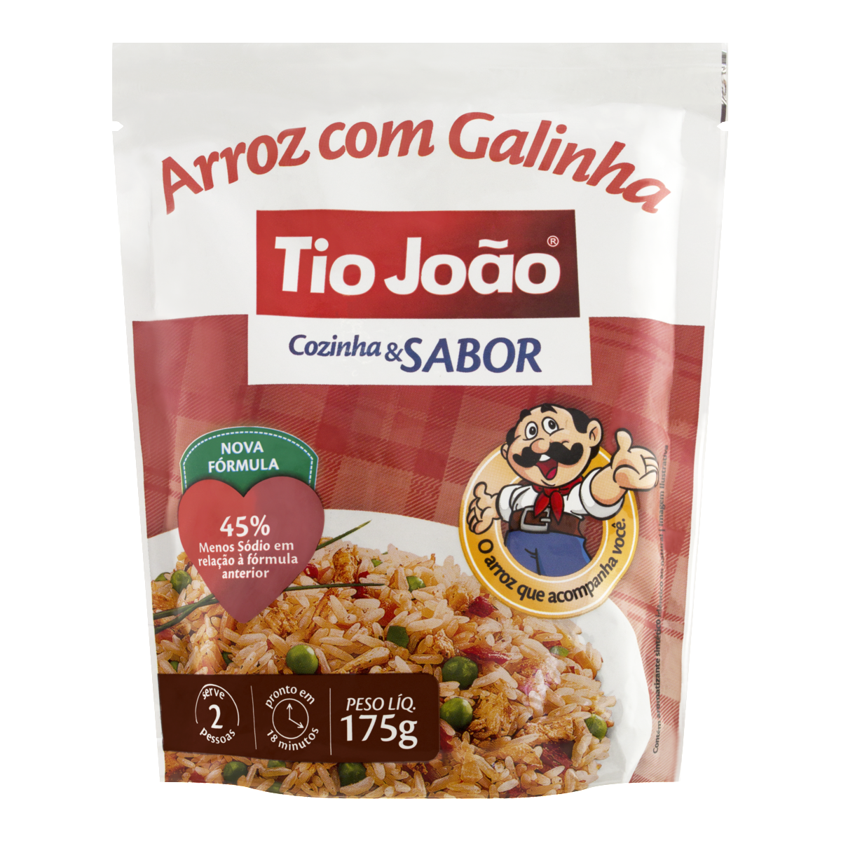 Arroz Cozinha e Sabor com Galinha TIO JOÃO Pacote 175g