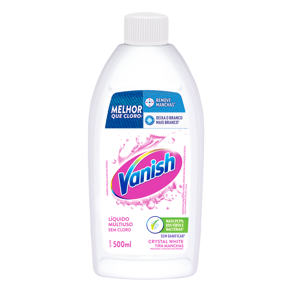 Tira-Manchas Líquido Multiuso Vanish Crystal White Frasco 500ml