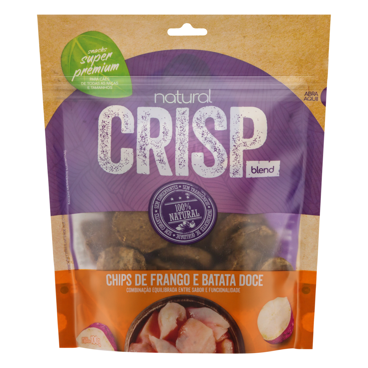 Chips para Cães Frango e Batata-Doce Natural Crisp Pouch 100g