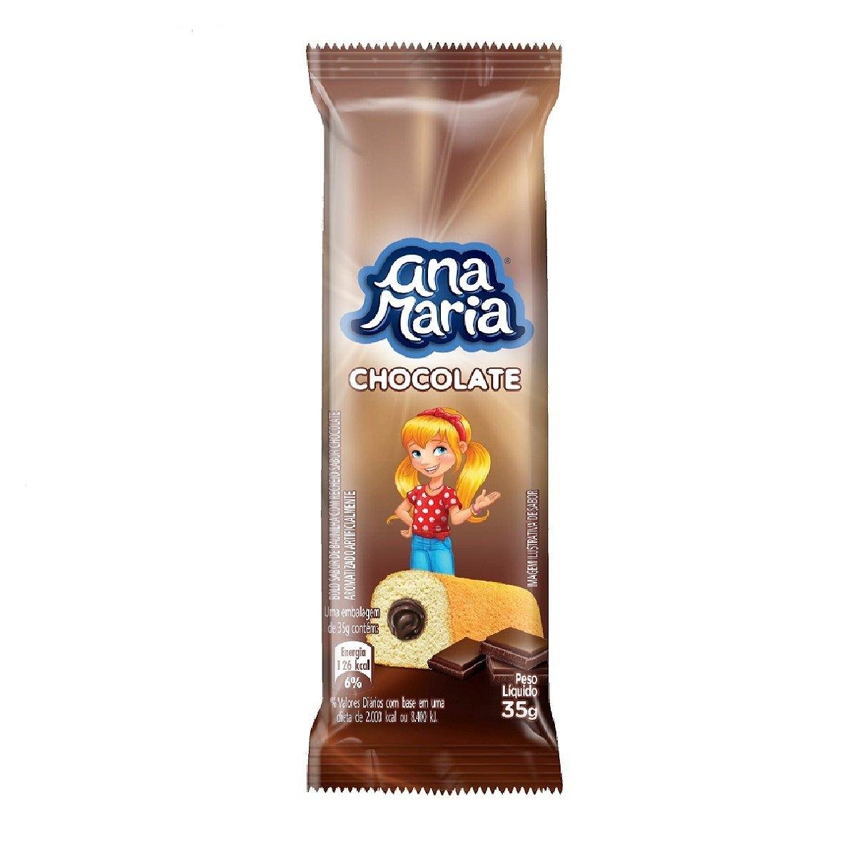 Bolo Baunilha Recheio Chocolate Ana Maria Pacote 35g