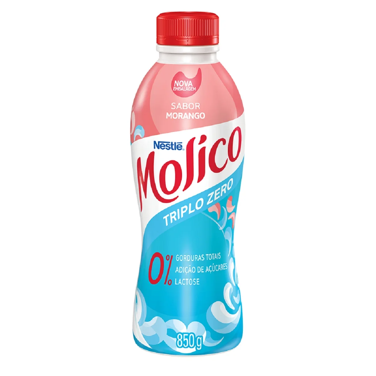 Iogurte Desnatado Morango Zero Lactose Molico Garrafa 850g