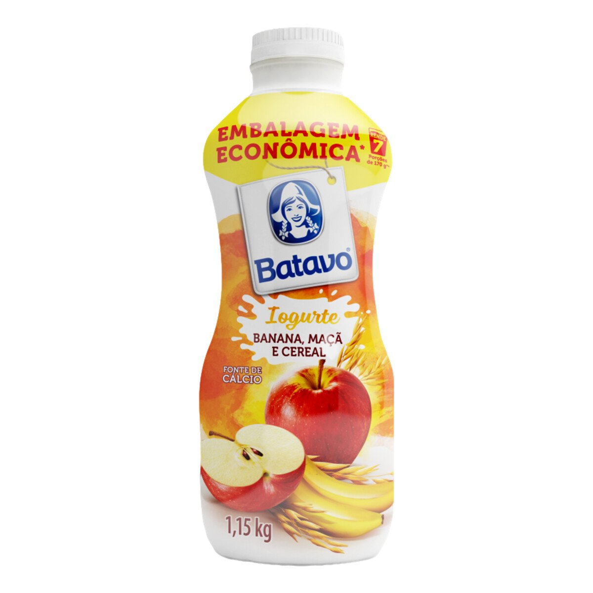 Iogurte Parcialmente Desnatado Vitamina com Cereal Batavo Garrafa 1,15kg Embalagem Econômica