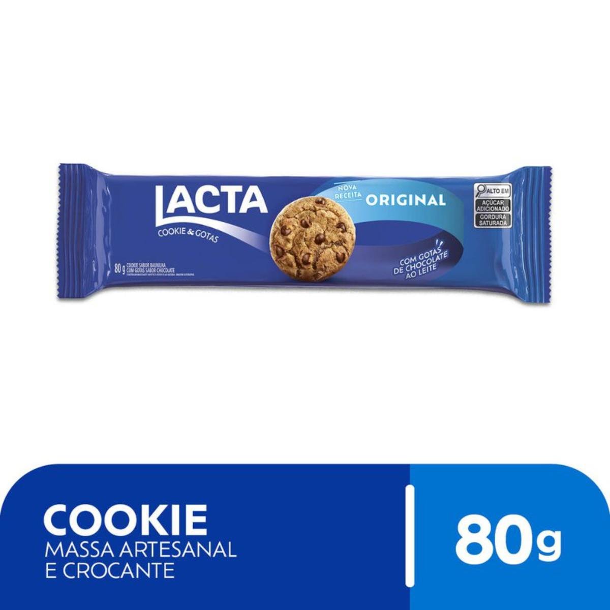 Biscoito Cookie Lacta Ao Leite 80g