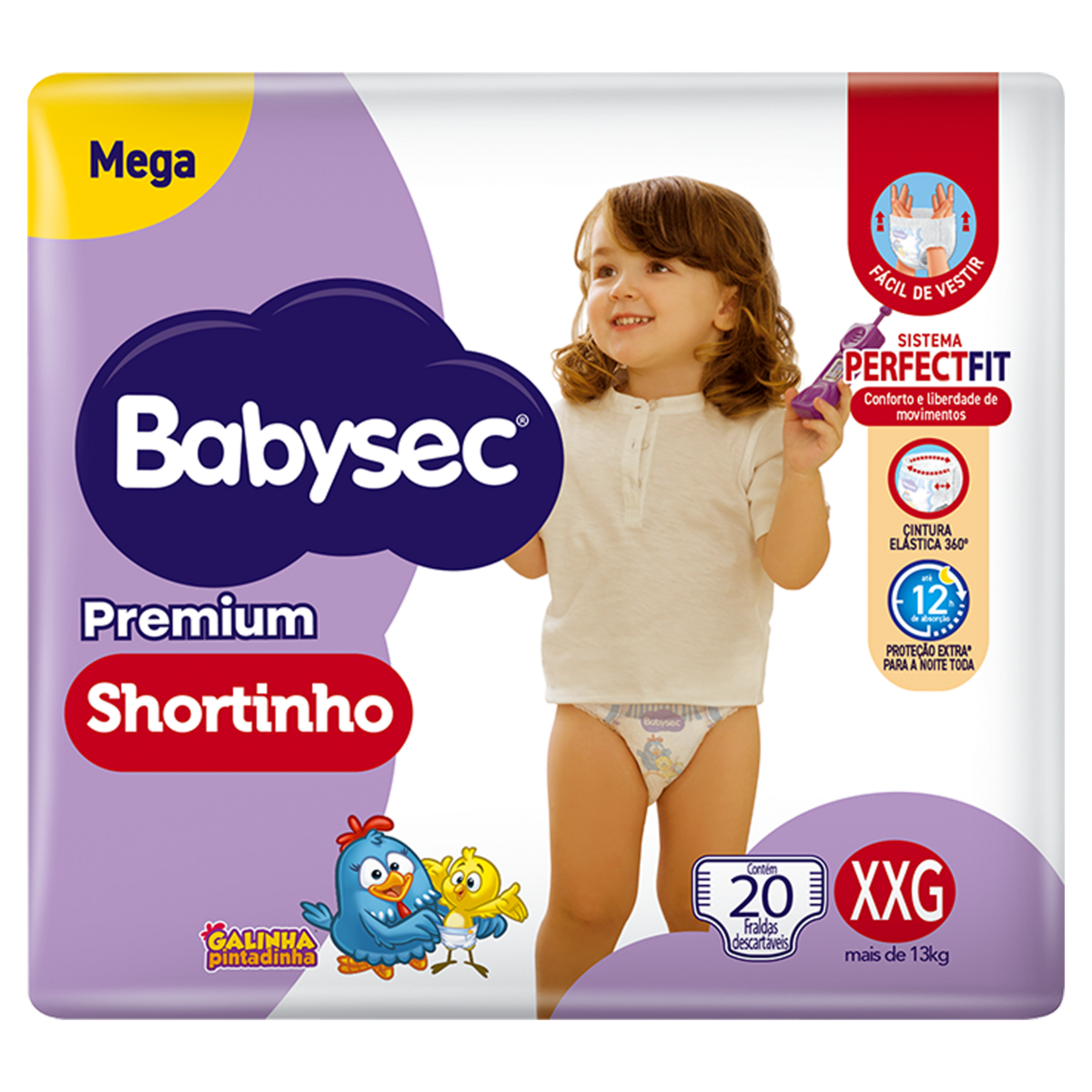 Fralda Descartável Shortinho Babysec Premium XXG Megapacote 20 Unidades