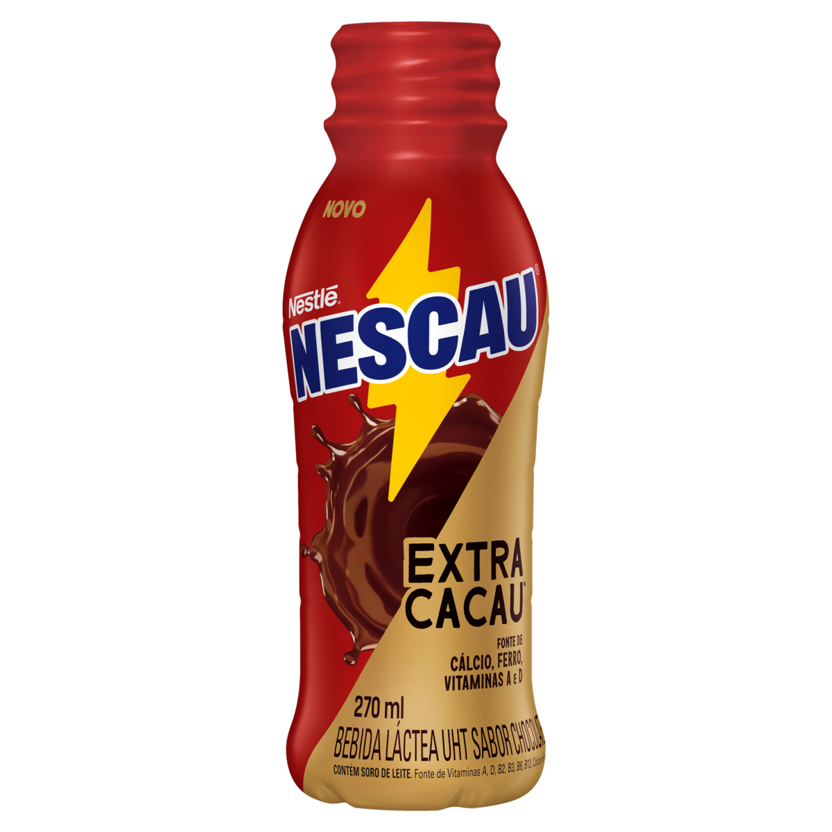 Bebida Láctea UHT Extra Cacau Nescau Frasco 270ml