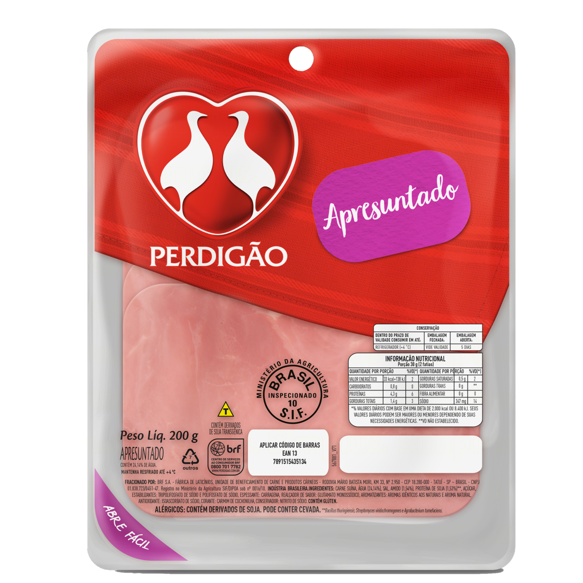 Apresuntado Fatiado Perdigão 200g