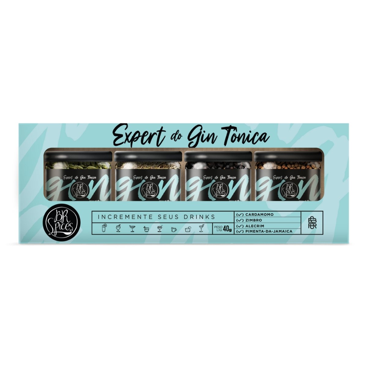 Kit Gin Tonica Br Spices 40G - C/ 4 Mini Potes Especiarias