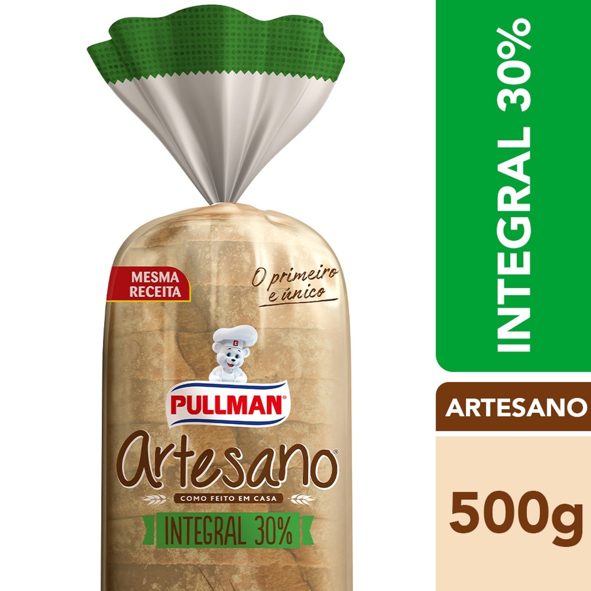 Pão de Forma Integral Pullman Artesano Pacote 500g