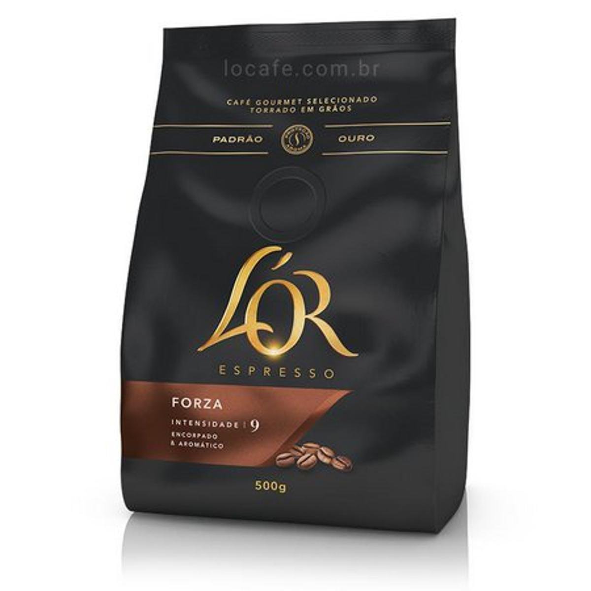 Café Torrado em Grãos Espresso Forza Lor Gourmet Pacote 500g