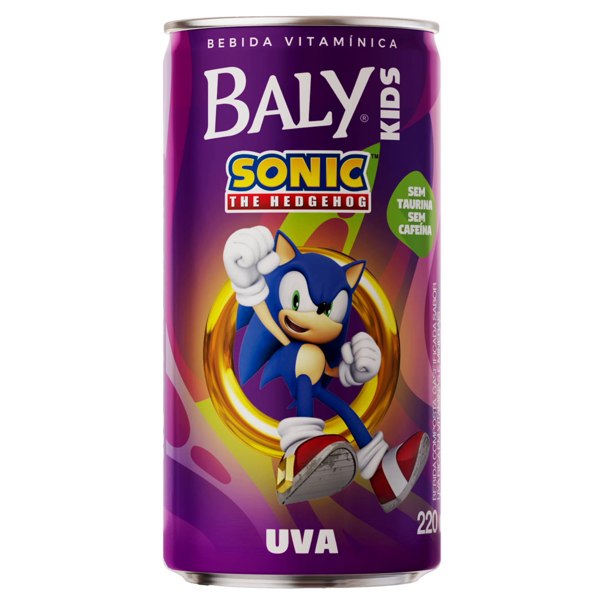 Suplemento Alimentar Líquido Uva Zero Lactose Sonic Baly Kids Lata 220ml