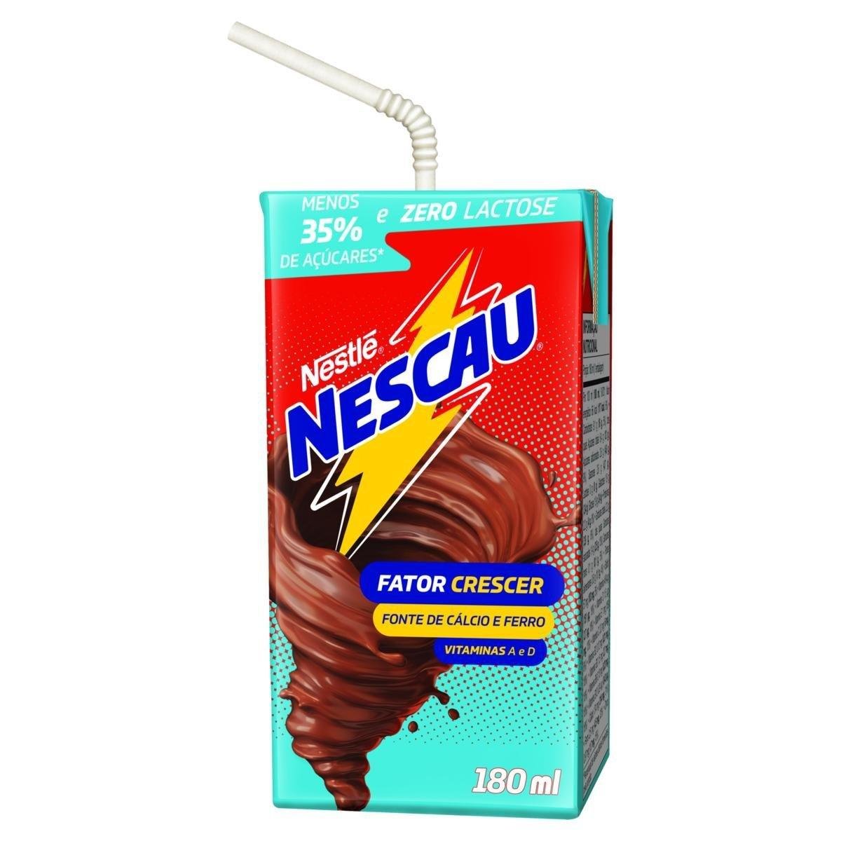 Bebida Láctea UHT Chocolate Zero Lactose Nescau Caixa 180ml