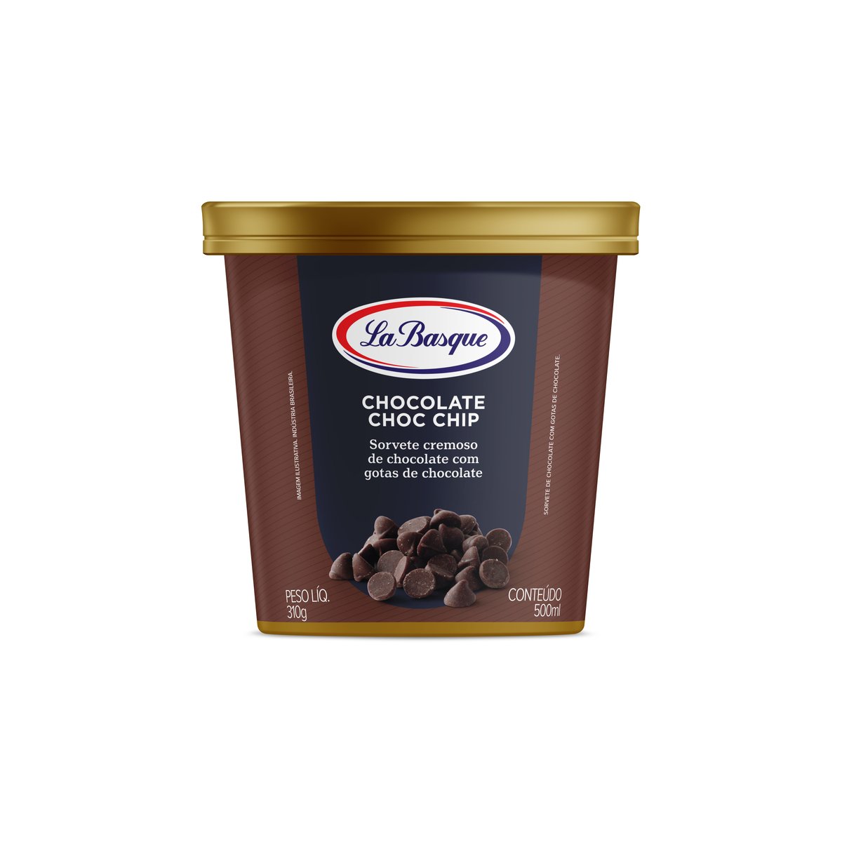 Sorvete Chocolate Choc Chip La Basque Premium Ice Cream Pote 500ml