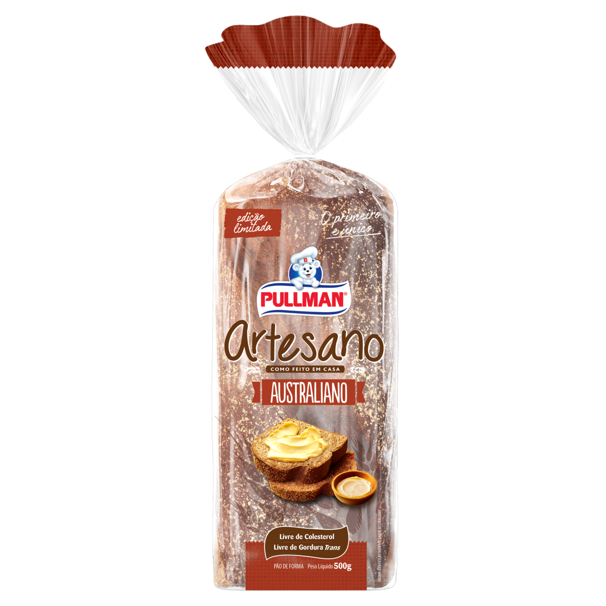 Pão de Forma Australiano Pullman Artesano Pacote 500g