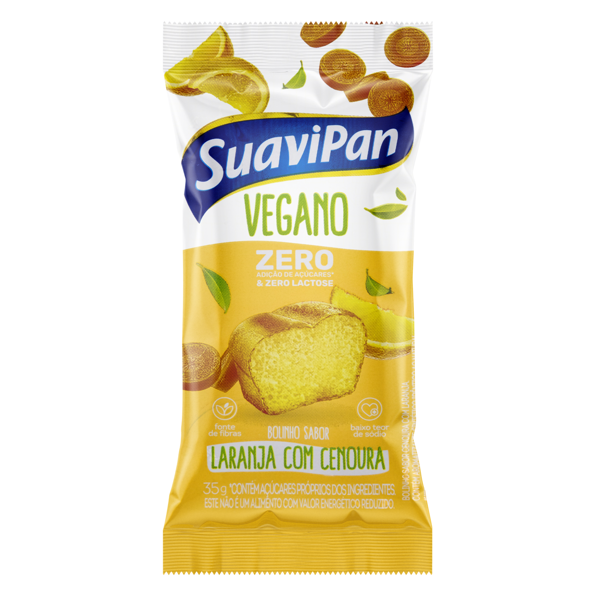 Bolinho Vegano Laranja com Cenoura Zero Lactose Suavipan Pacote 35g