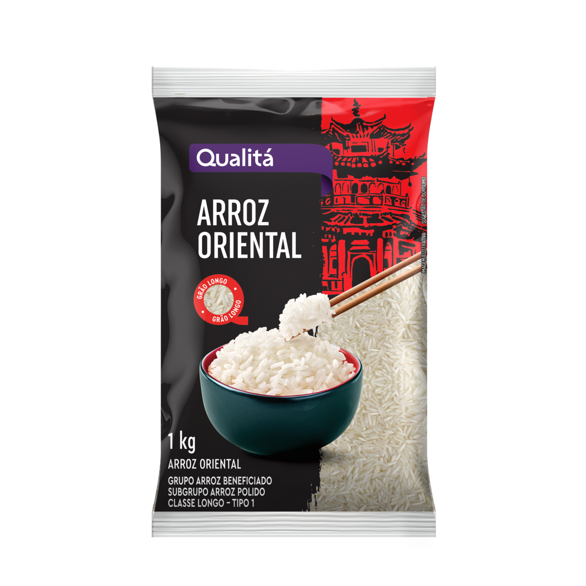 Arroz Oriental Tipo 1 Qualitá Pacote 1kg