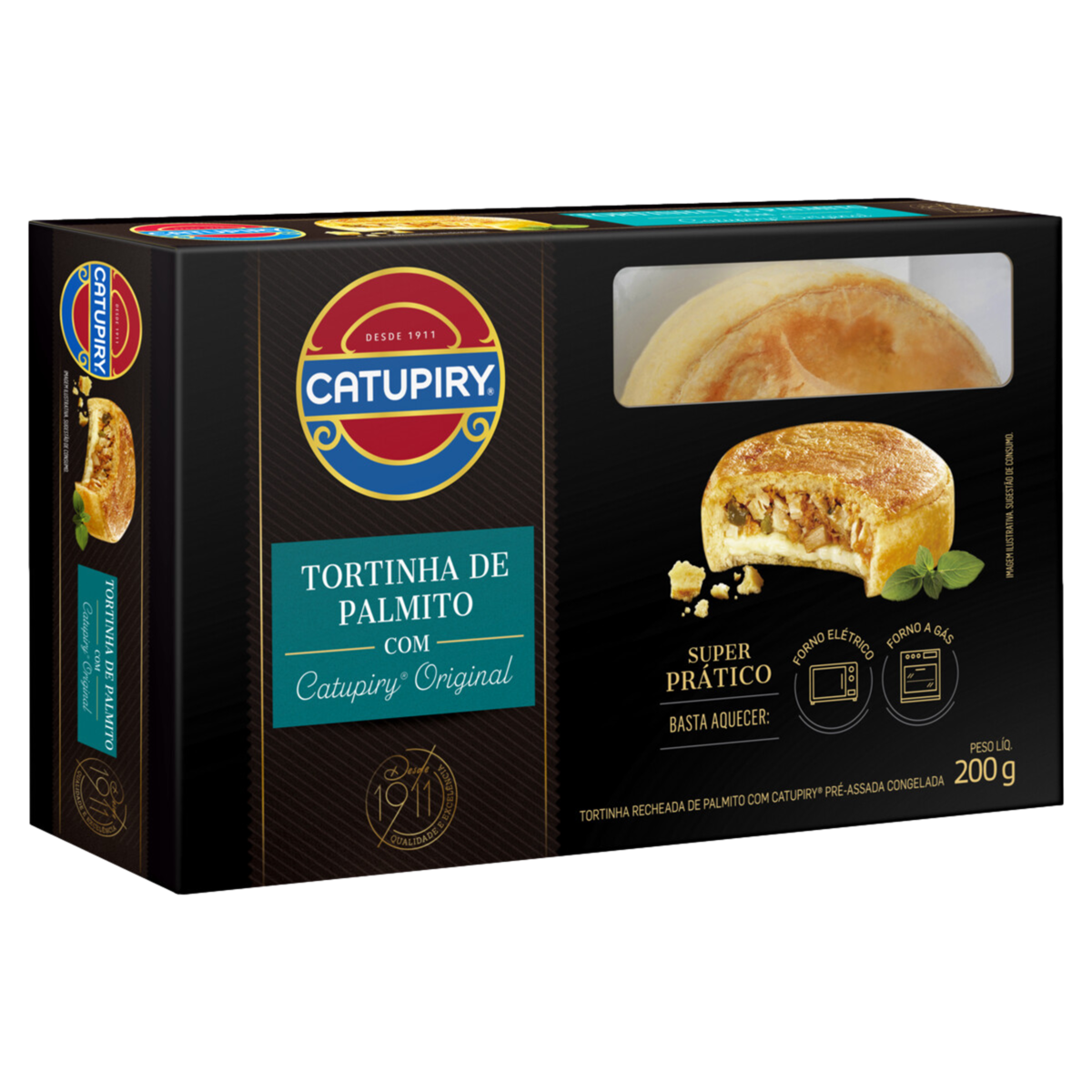 Tortinha Congelada Pré-Assada Recheio Palmito com Catupiry Caixa 200g