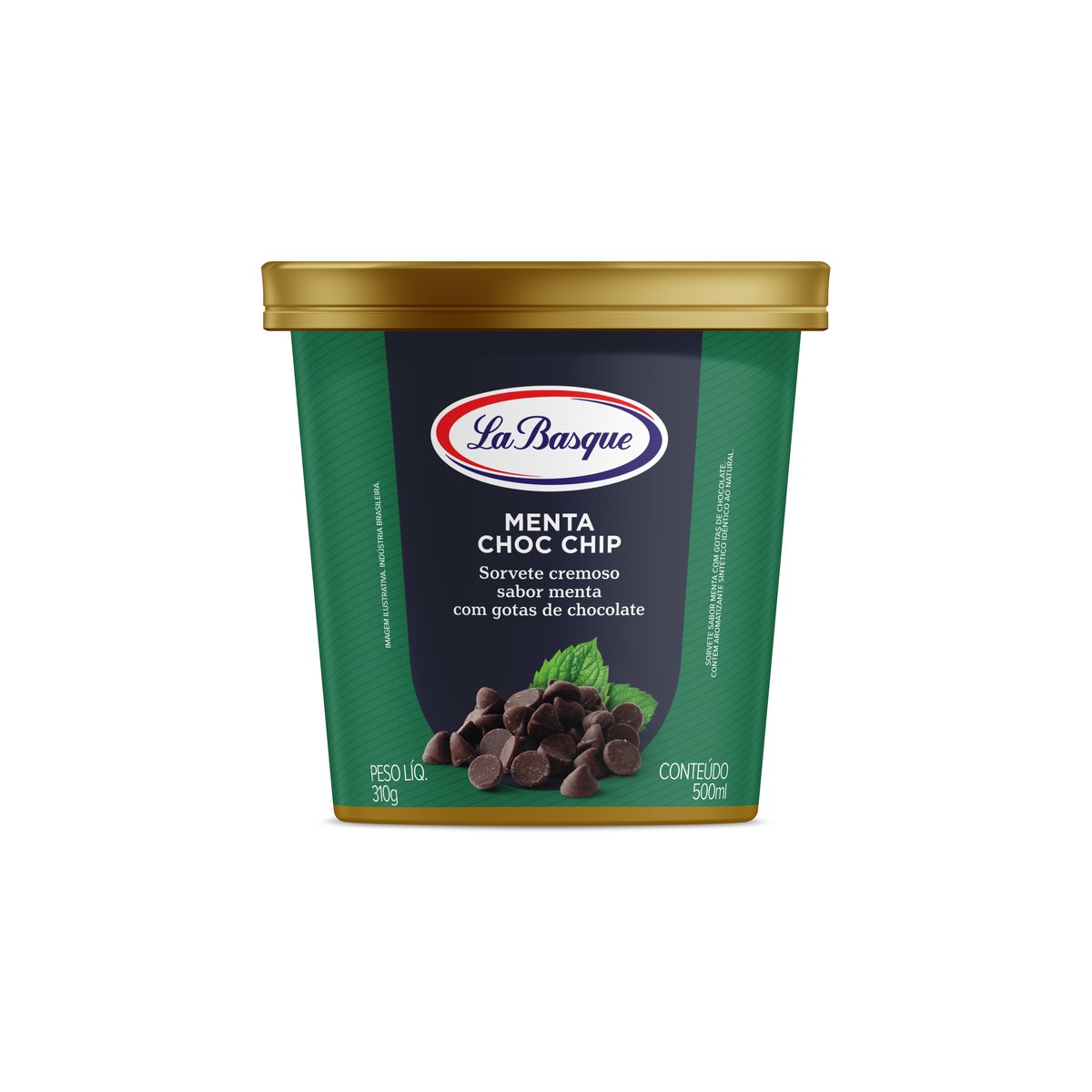Sorvete Menta Choc Chip La Basque Premium Ice Cream Pote 500ml