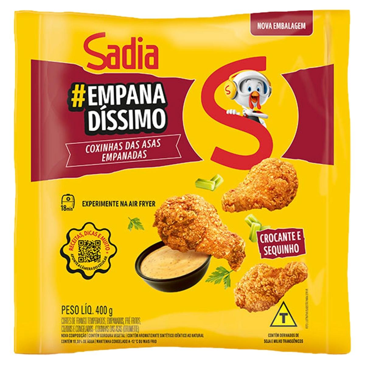 Empanado de Frango Coxinha da Asa Sadia Empanadíssimo Pacote 400g