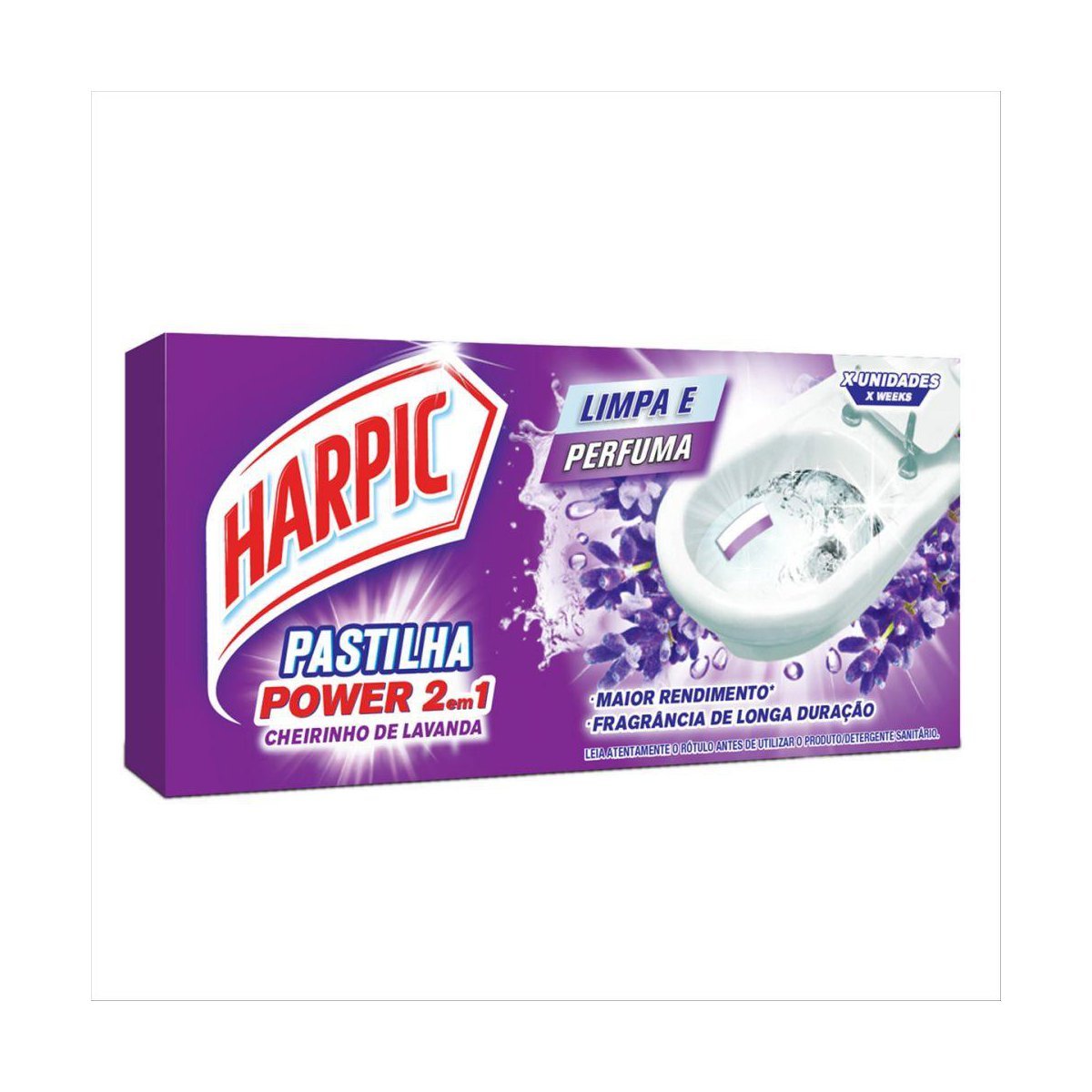 Detergente Sanitário Pastilha Adesiva Lavanda Harpic 3 Unidades