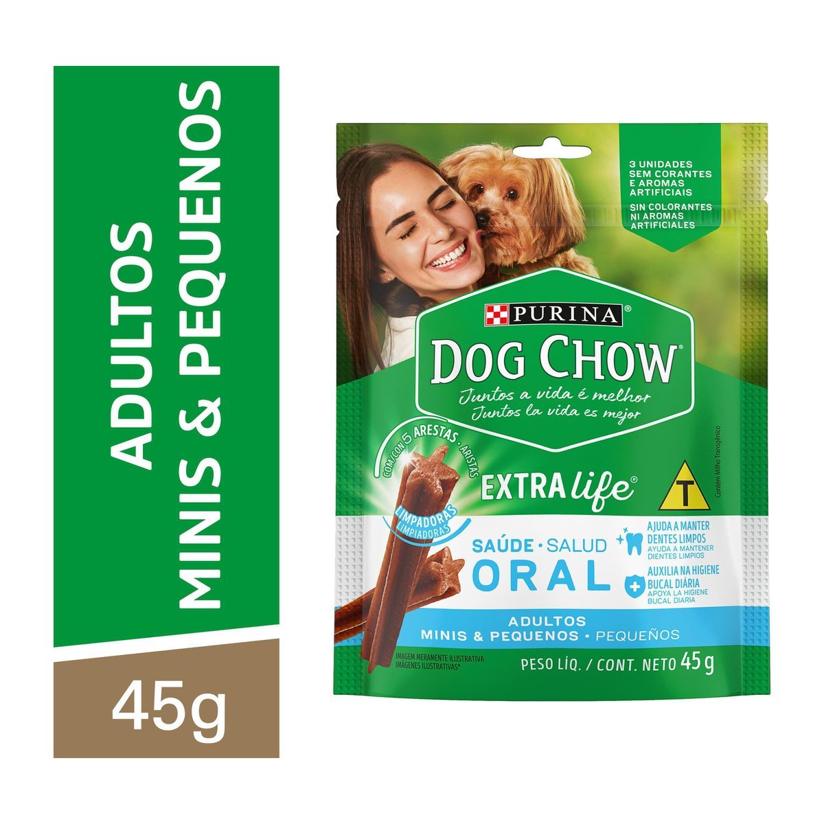 Petisco PURINA DOG CHOW Saúde Oral Cães Adultos Porte Pequeno 45g