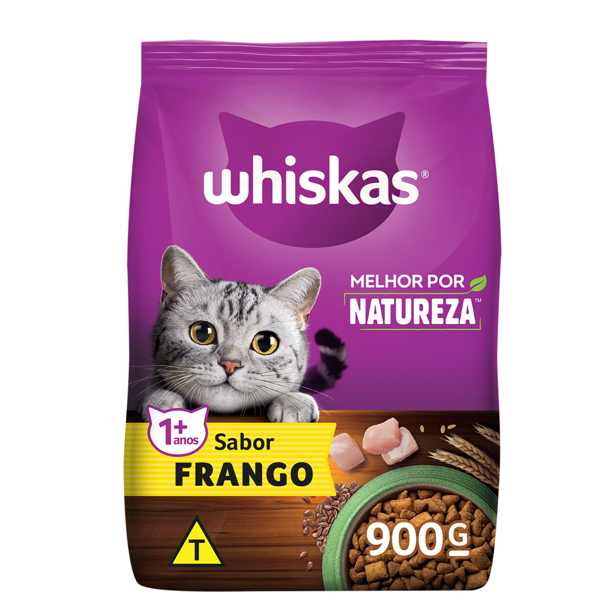 Ração Whiskas Melhor Por Natureza Frango Gatos Adultos 900g