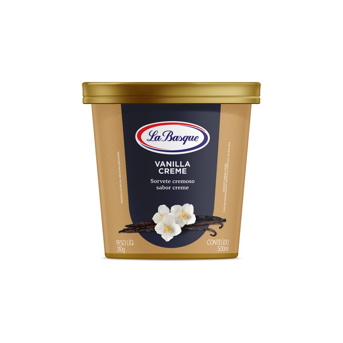 Sorvete Vanilla Creme La Basque Premium Ice Cream Pote 500ml