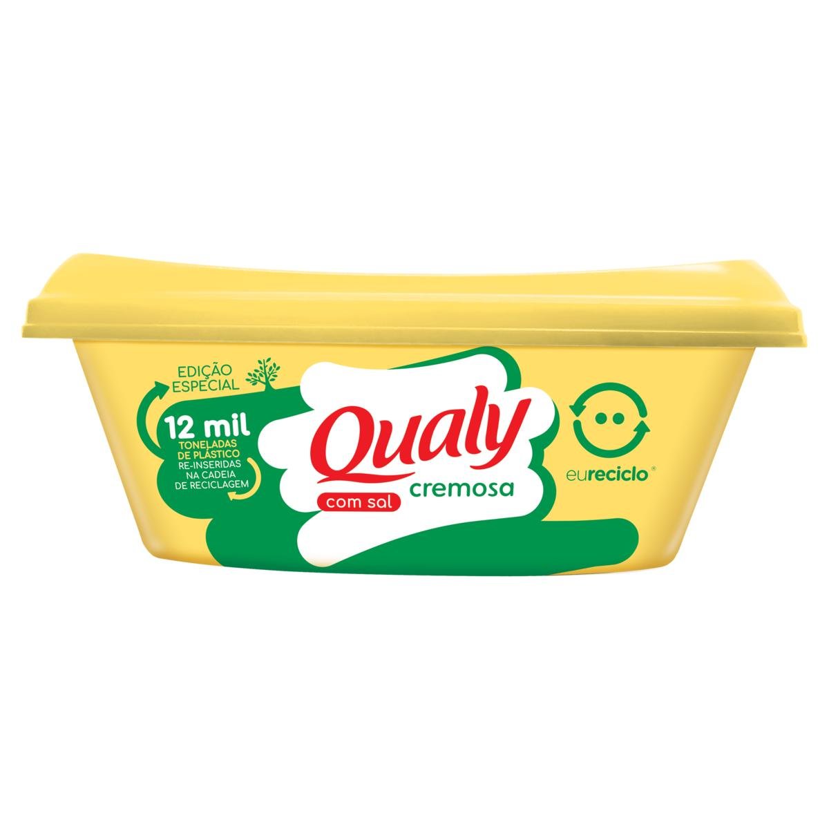 Margarina Cremosa com Sal Qualy Pote 250g Edição Especial 12 Mil Toneladas de Plástico Reinseridas na Cadeia de Reciclagem