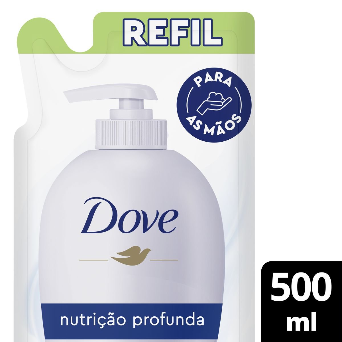 Sabonete Líquido para as Mãos Dove Nutrição Profunda Sachê 500ml Refil Leve Mais Pague Menos