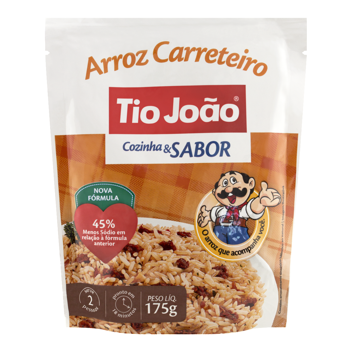 Arroz Cozinha e Sabor Carreteiro TIO JOÃO Pacote 175g