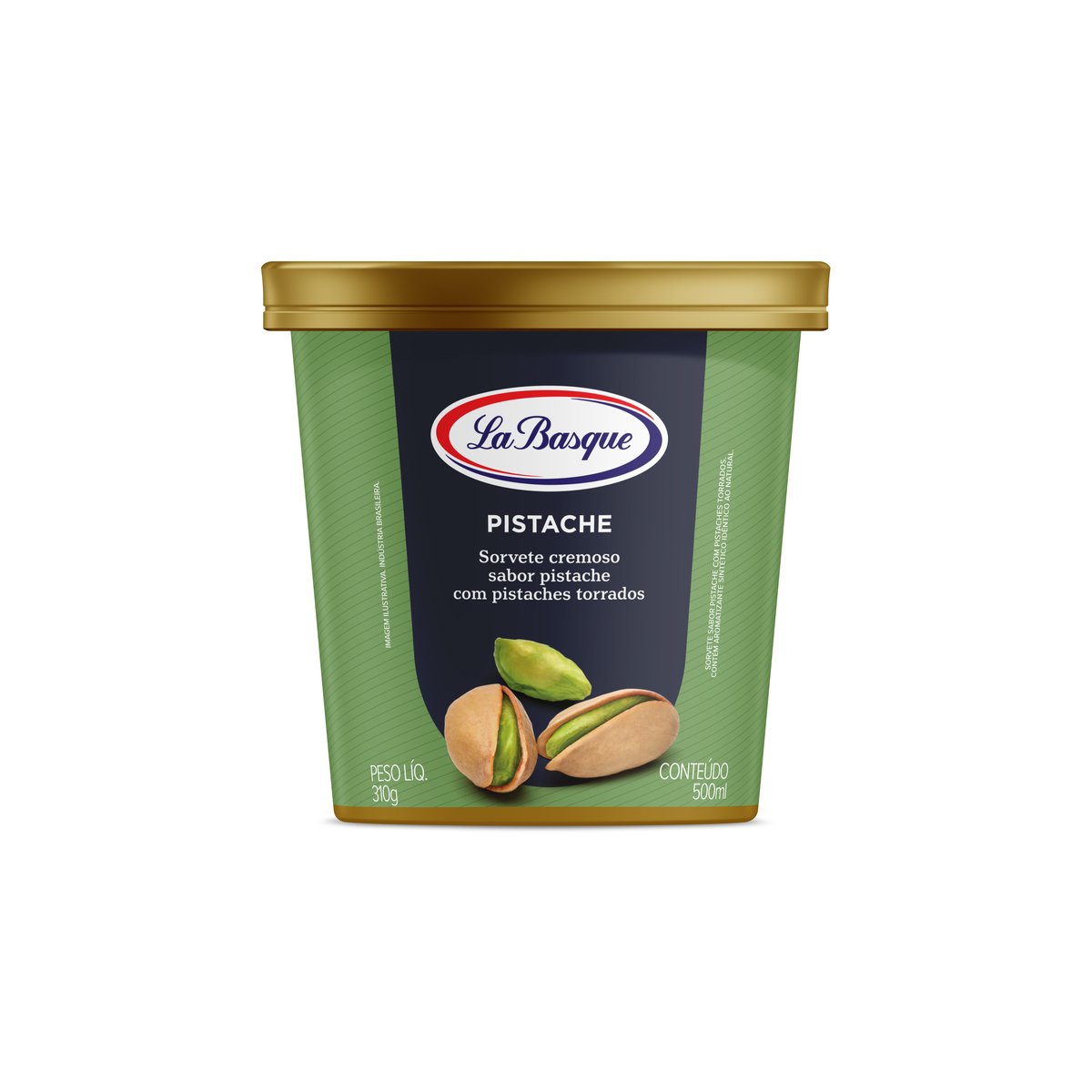 Sorvete Pistache La Basque Premium Ice Cream Pote 500ml