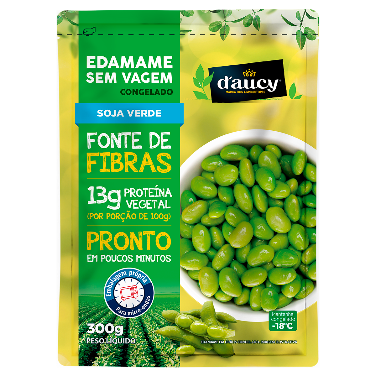 Edamame sem Vagem Congelado Daucy Pacote 300g