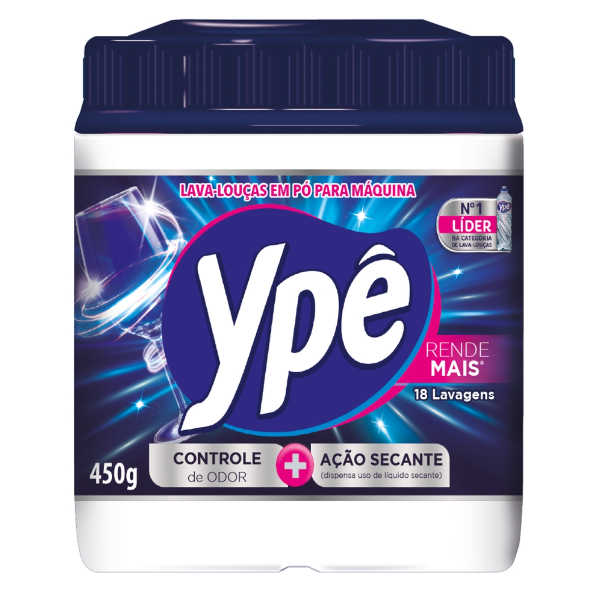 Lava-Louças com Secante Pó para Máquina de Lavar Louças Ypê Pote 450g