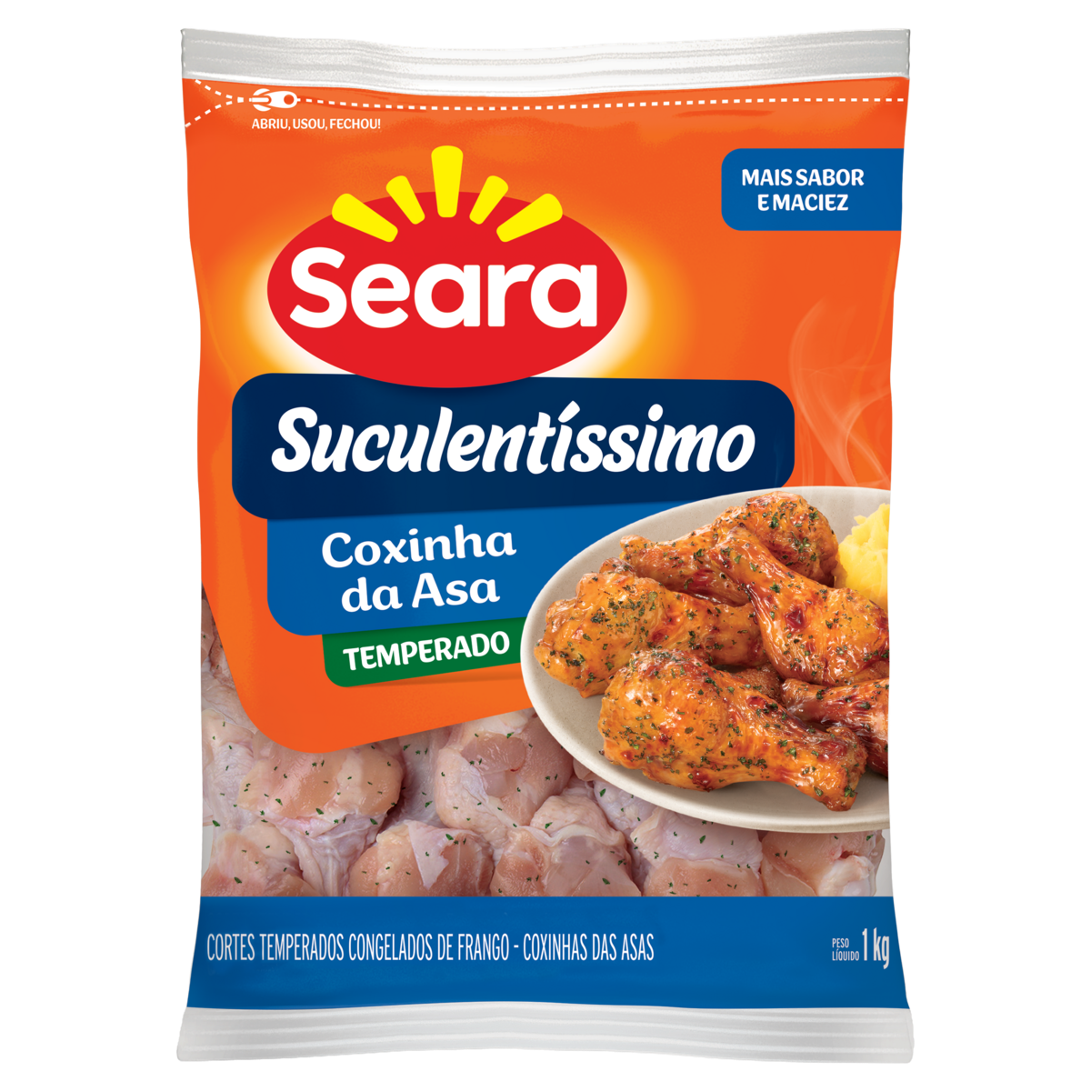 Coxinha da asa temperada Suculentíssimo Seara IQF 1kg