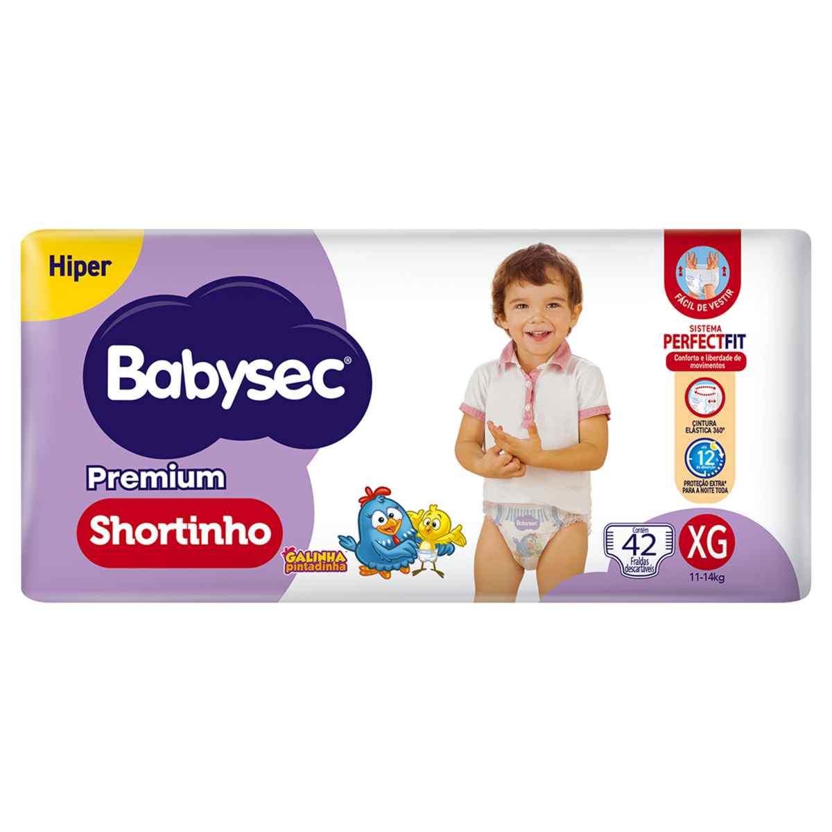 Fralda Descartável Shortinho Babysec Premium XG Hiperpacote 42 Unidades