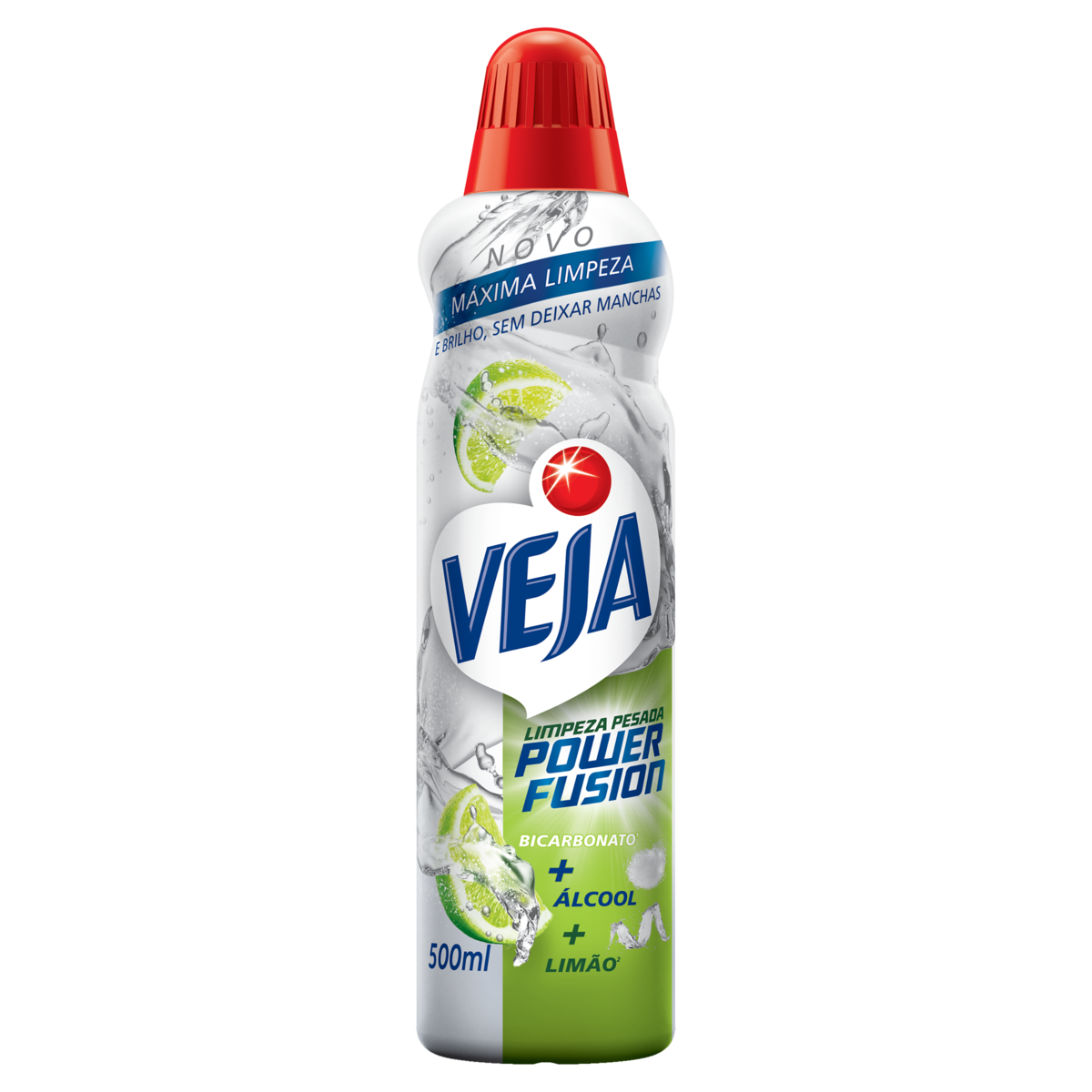 Limpador Limpeza Pesada com Bicarbonato e Álcool Limão Veja Power Fusion Frasco 500ml
