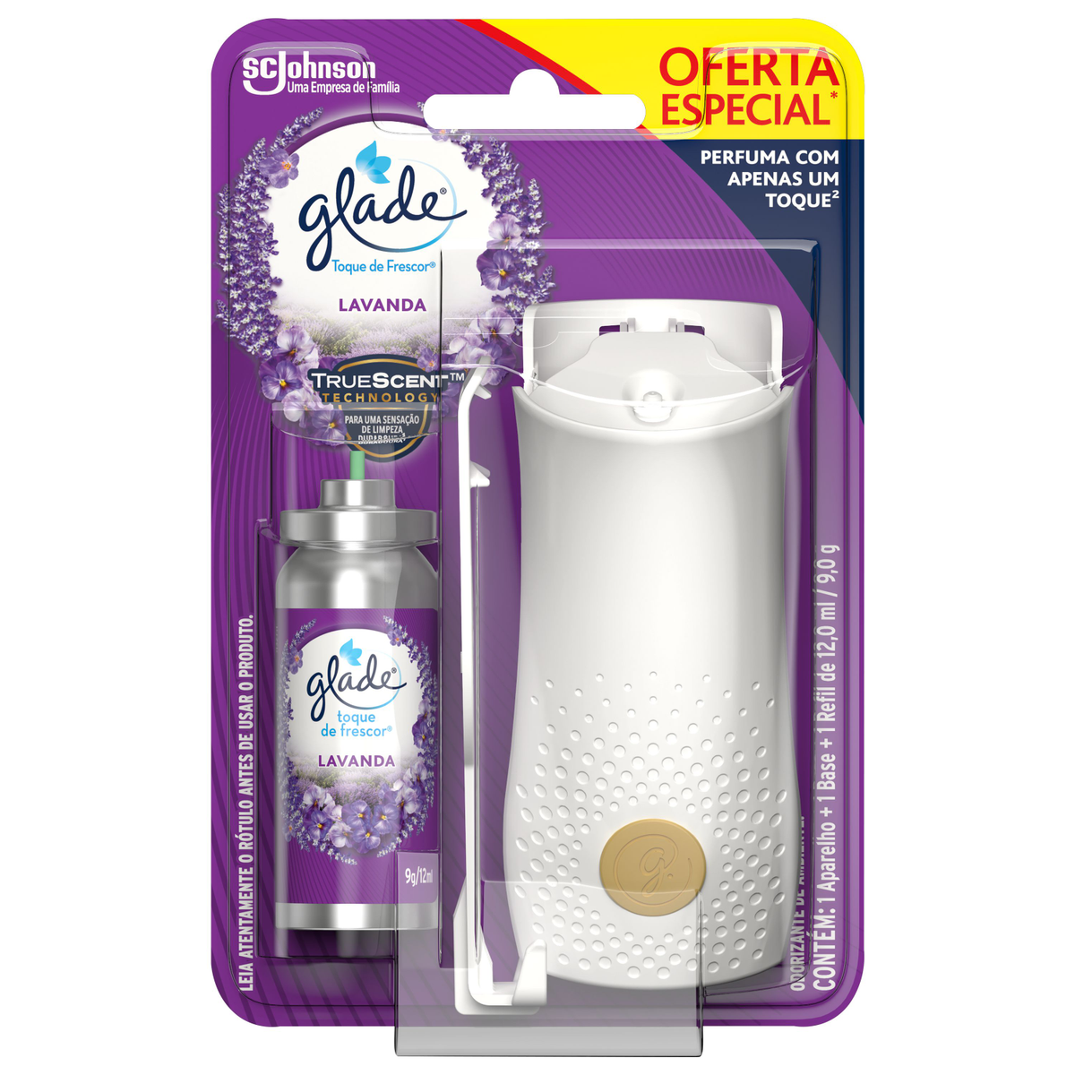Aparelho e Odorizador de Ambiente Lavanda Glade Toque de Frescor Blister 12ml Oferta Especial