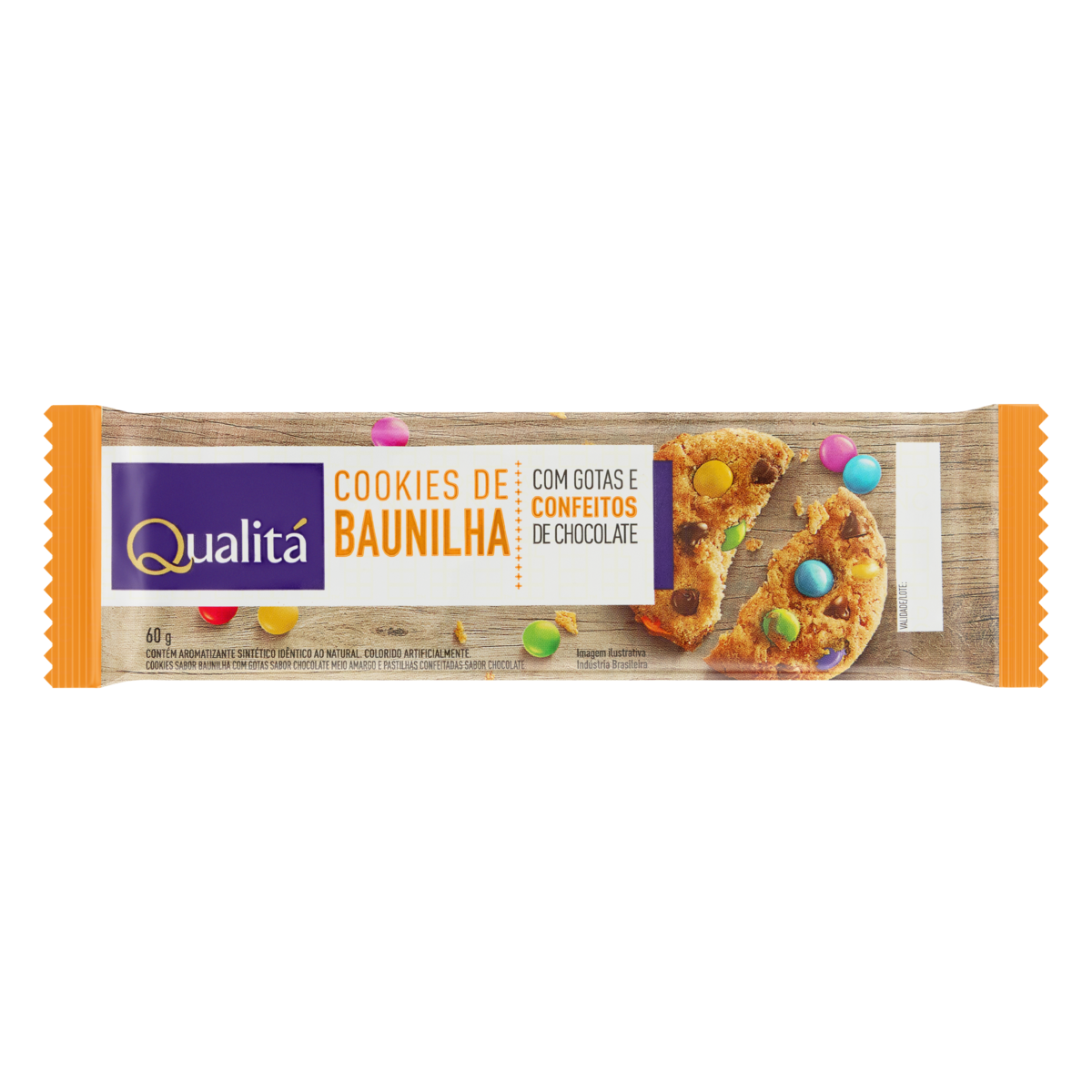 Cookie de Baunilha com Confeitos QUALITÁ Pacote 60g