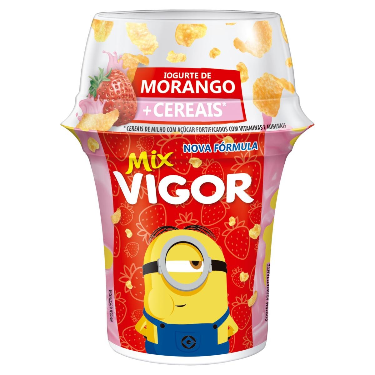 Iogurte Morango com Cereais Vigor Mix Copo 140g
