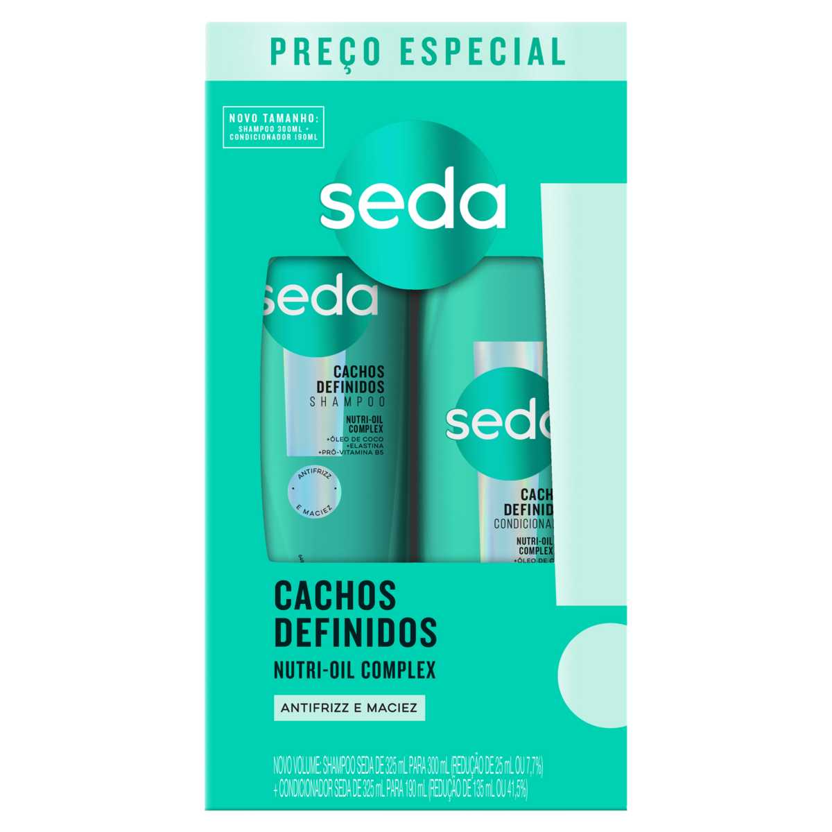 Kit Shampoo 300ml + Condicionador 190ml Seda Cachos Definidos