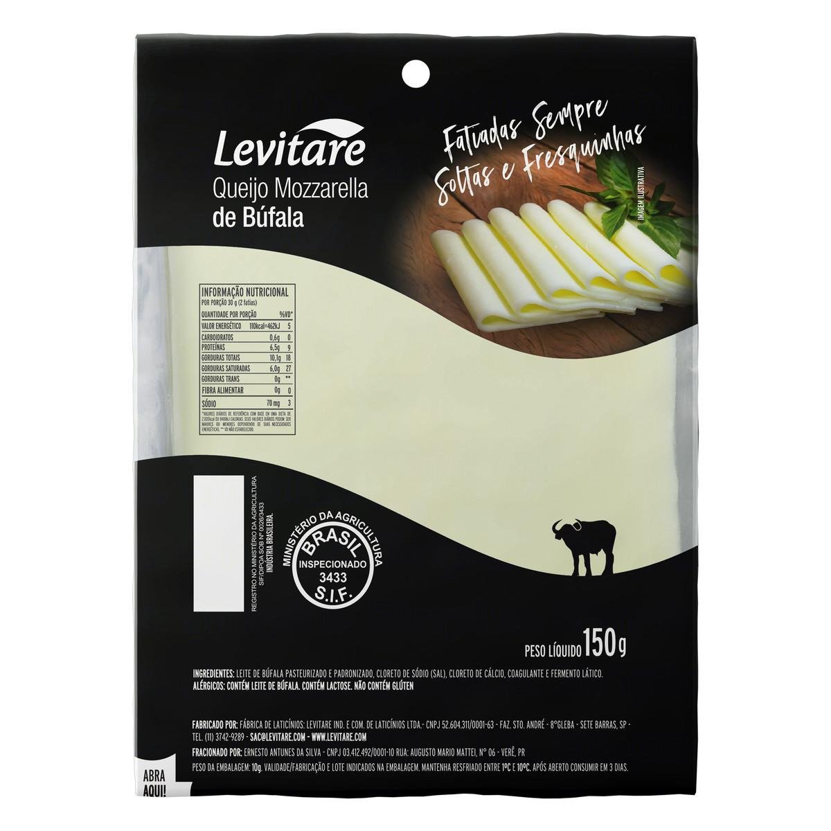 Queijo Mussarela de Búfala Fatiado Levitare 150g
