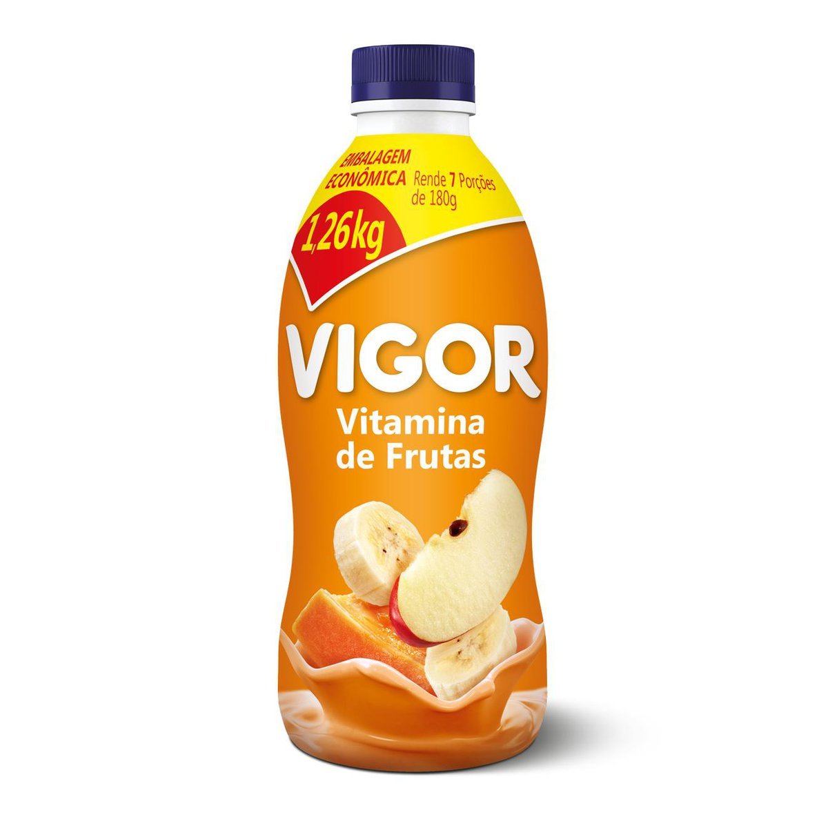Iogurte Parcialmente Desnatado Vitamina de Frutas Vigor Garrafa 1,26kg