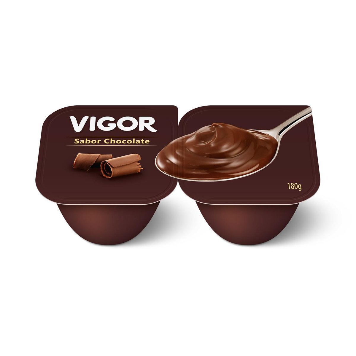 Sobremesa Láctea Chocolate Vigor Pote 180g 2 Unidades