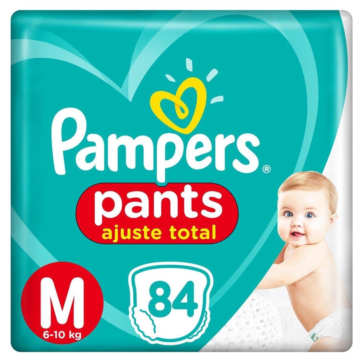 Fralda Descartável Infantil Pants Pampers Ajuste Total M Pacote 84 Unidades