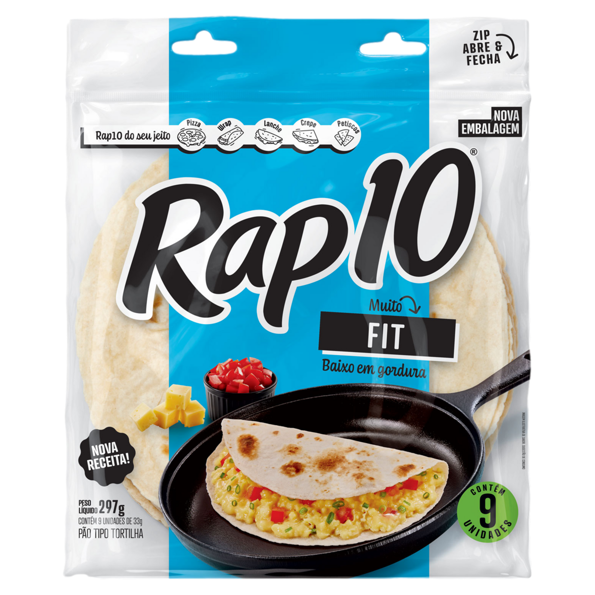 Pão Tortilha Fit Rap10 Pouch 297g
