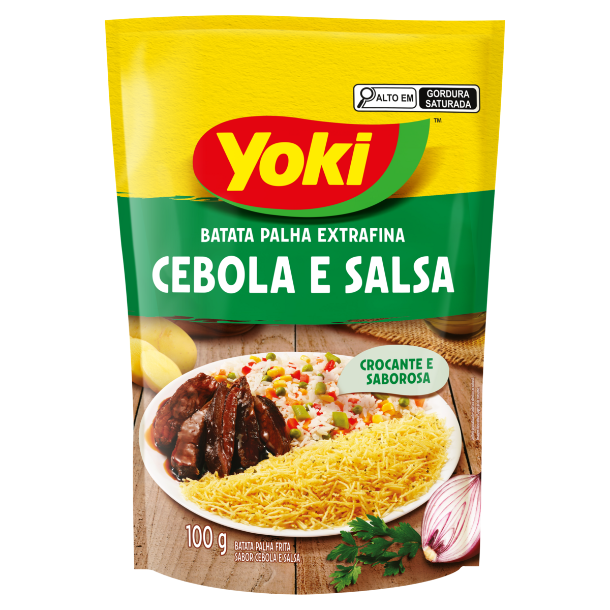 Batata Palha Extrafina Cebola e Salsa Yoki Sachê 100g